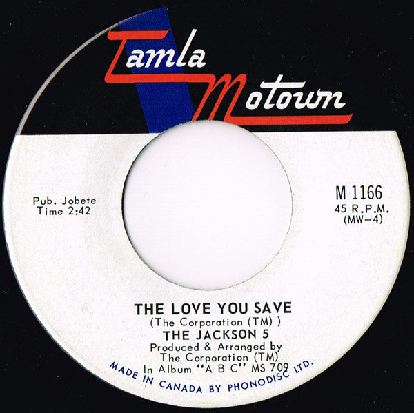 The Jackson 5 : The Love You Save / I Found That Girl (7", Single)