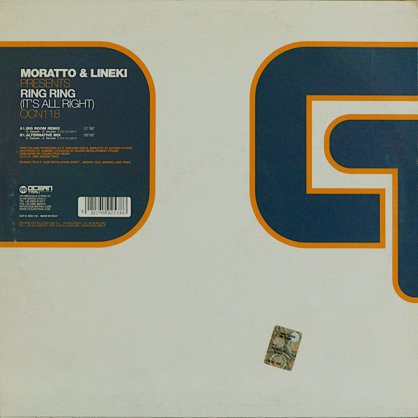 Moratto & Lineki : Ring Ring (It's All Right) (12")