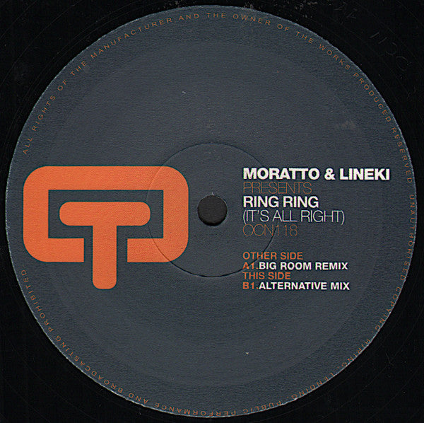 Moratto & Lineki : Ring Ring (It's All Right) (12")