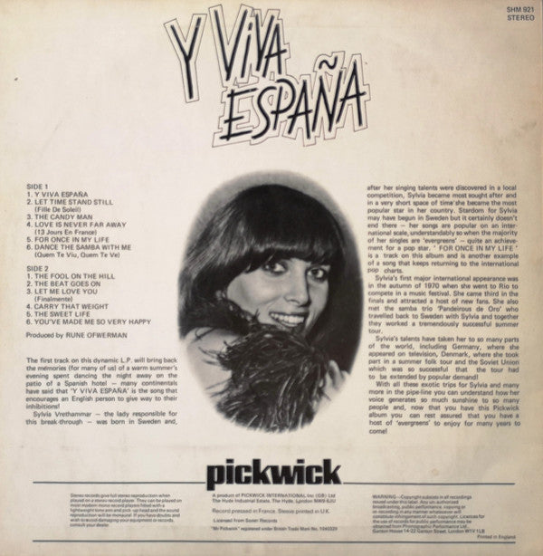 Sylvia Vrethammar : Y Viva España (LP)
