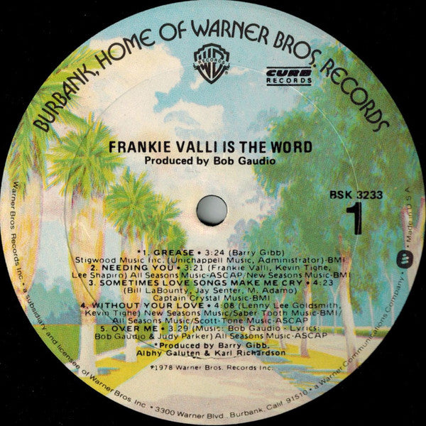 Frankie Valli : ...Is The Word (LP, Album, Gol)
