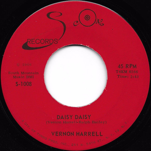 Vernon Harrell : Daisy Daisy / Your Love (7")