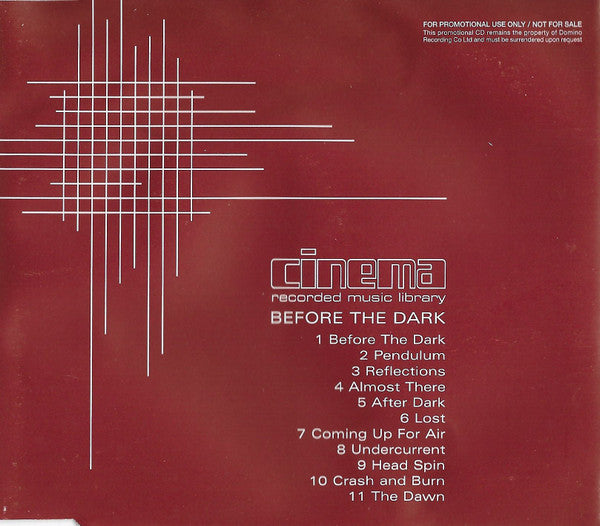 Cinema Recorded Music Library : Before The Dark (CD, Promo)