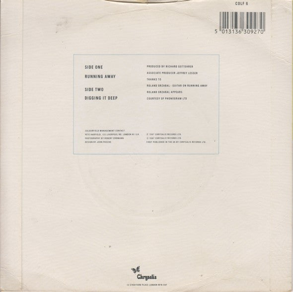 The Colourfield : Running Away (7", Single)