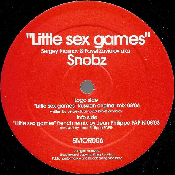 Snobz : Little Sex Games (12")