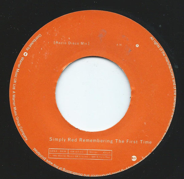 Simply Red : Remembering The First Time (7", Single, Jukebox)