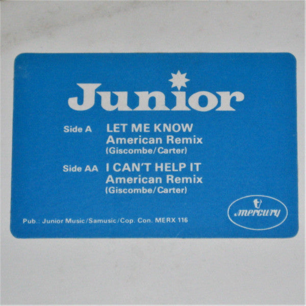 Junior (2) : Let Me Know (American Remix) / I Can't Help It (American Remix) (12", Promo)