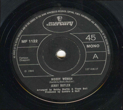 Jerry Butler : Moody Woman (7", Mono)