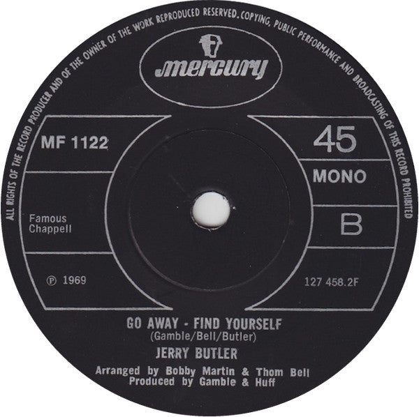 Jerry Butler : Moody Woman (7", Mono)