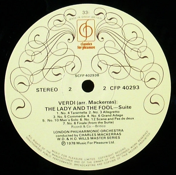 Sir Arthur Sullivan / Giuseppe Verdi - Sir Charles Mackerras, London Philharmonic Orchestra : Pineapple Poll / Lady And The Fool (LP)