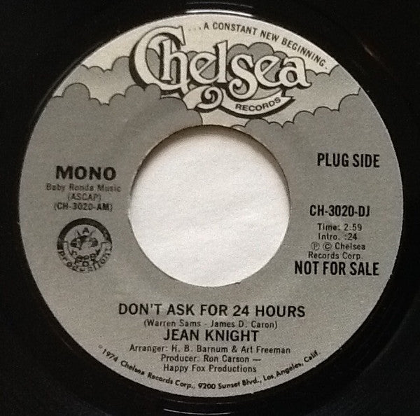Jean Knight : Don't Ask For 24 Hours (7", Single, Mono, Promo)