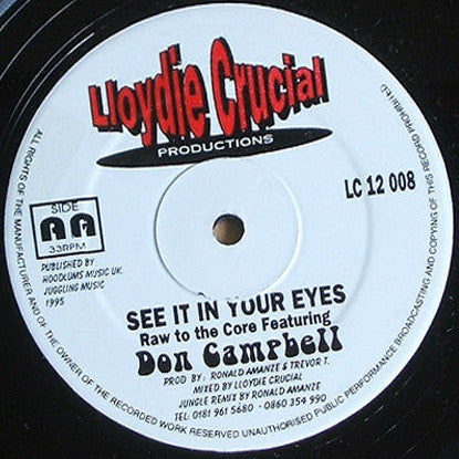 Raw To The Core Featuring Don Campbell : See It In Your Eyes (12")