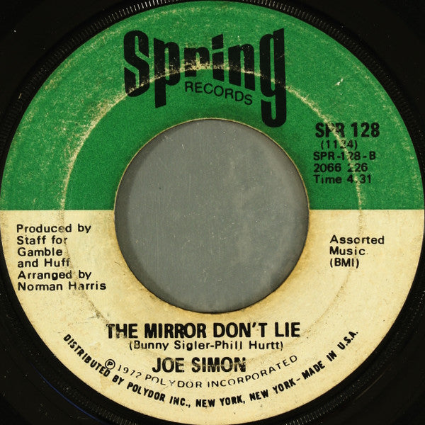 Joe Simon : Power Of Love / The Mirror Don't Lie (7", Single, Scr)