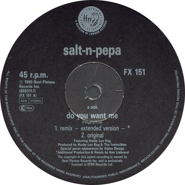 Salt 'N' Pepa : Do You Want Me (12", Single)