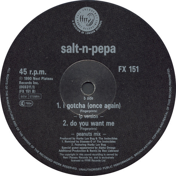 Salt 'N' Pepa : Do You Want Me (12", Single)