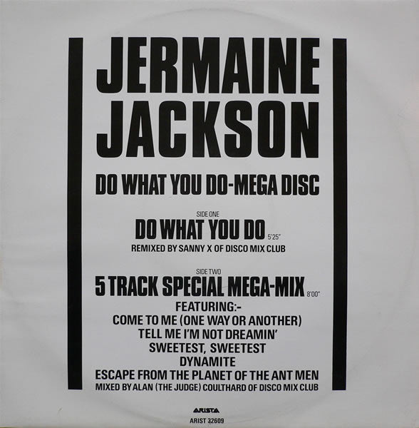Jermaine Jackson : Do What You Do - Mega Disc (12", Single)