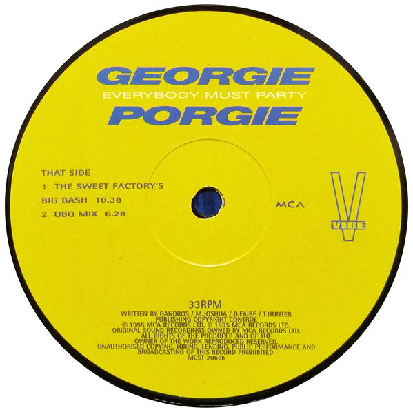 Georgie Porgie : Everybody Must Party (12")