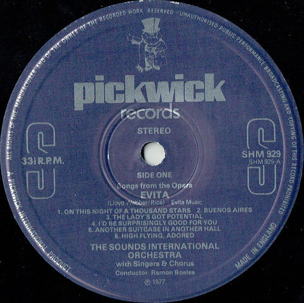 The Sounds International Orchestra, Ramon Boales : Evita (LP, Album)