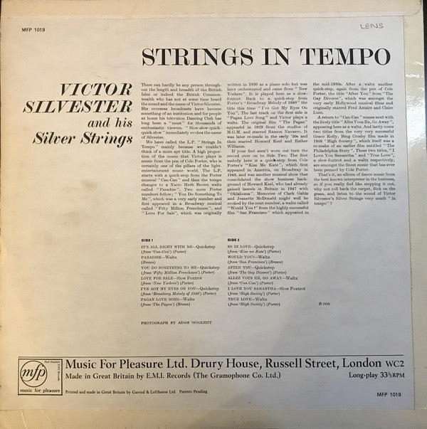 Victor Silvester And His Silver Strings : Strings In Tempo (LP, Album, RE)