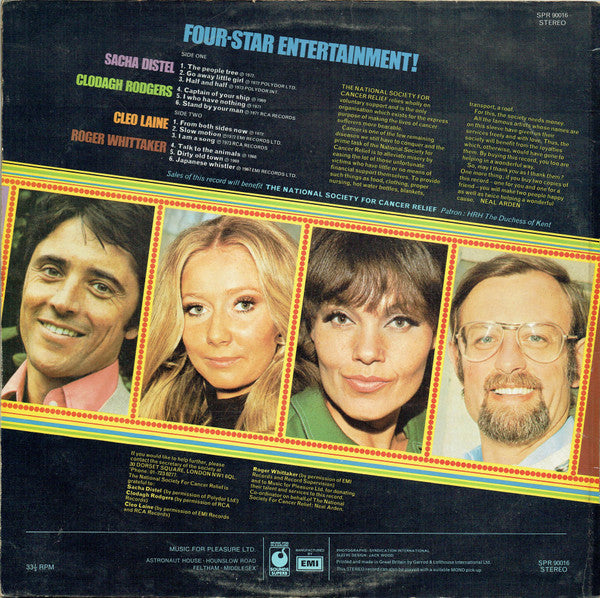 Sacha Distel / Cleo Laine / Roger Whittaker / Clodagh Rodgers : Four-Star Entertainment! (LP, Comp)