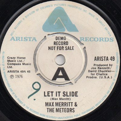 Max Merritt And The Meteors : Let It Slide (7", Single, Promo)