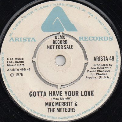 Max Merritt And The Meteors : Let It Slide (7", Single, Promo)