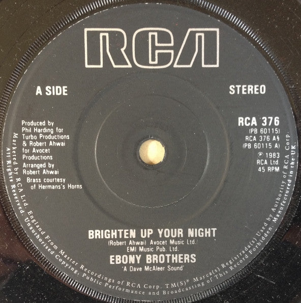 Ebony Brothers : Brighten Up Your Night (7")