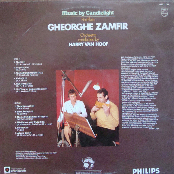 Gheorghe Zamfir Orchestra Conducted By Harry Van Hoof : Music By Candlelight (LP)