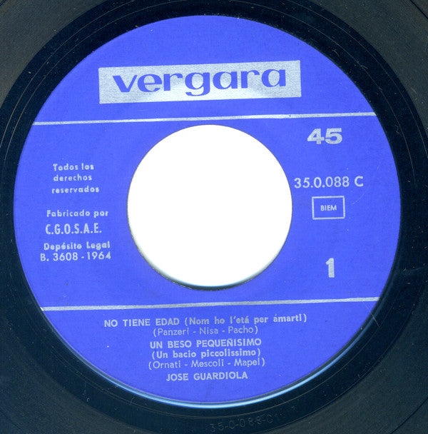 Jose Guardiola : San Remo 64 (7", EP)