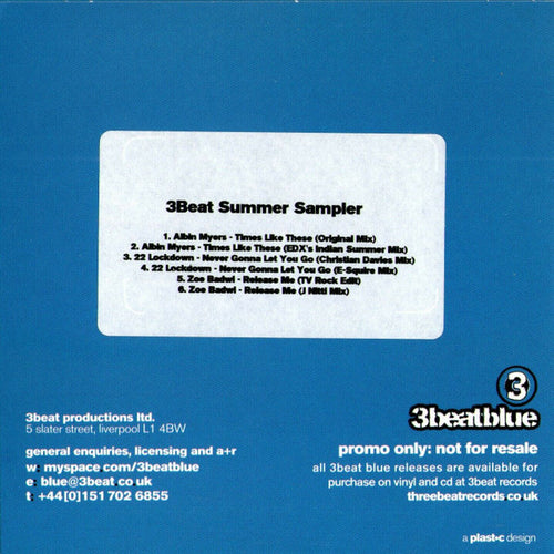 Albin Myers / 22 Lockdown / Zoë Badwi : 3Beat Summer Sampler (CDr, Promo, Smplr)