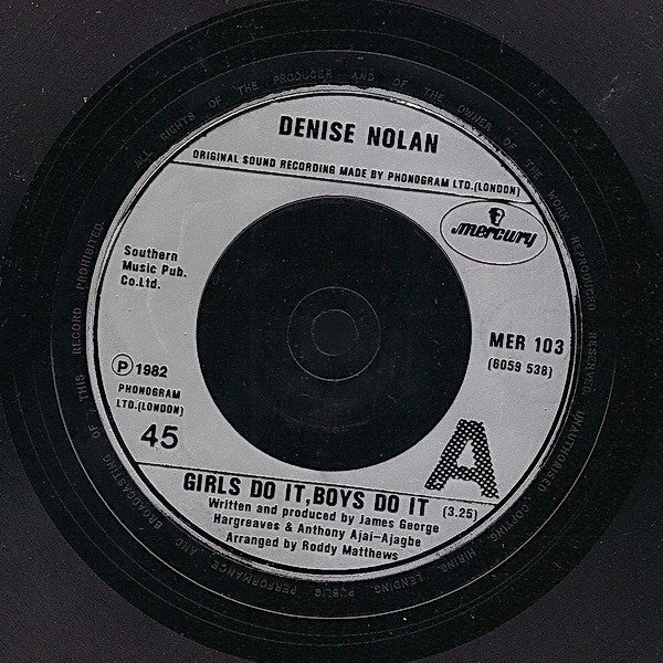Denise Nolan : Girls Do It, Boys Do It (7", Single)