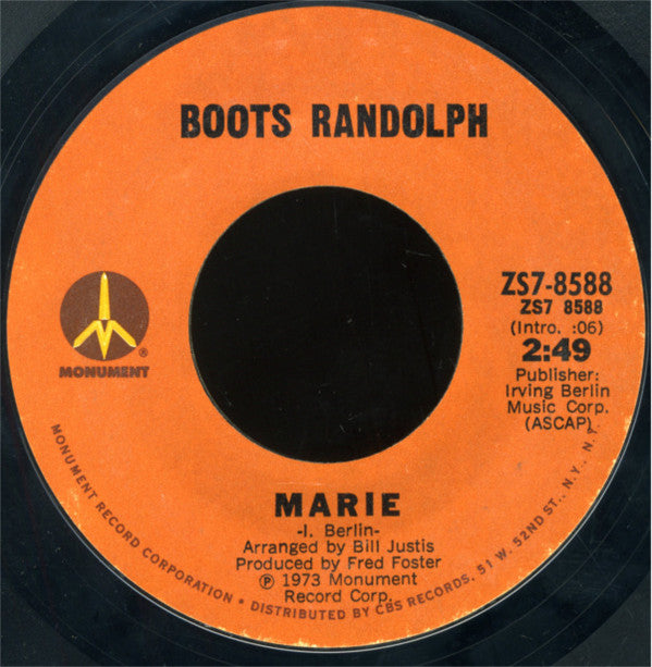 Boots Randolph : Marie / Sentimental Journey (7", Single, M/Print, Styrene)