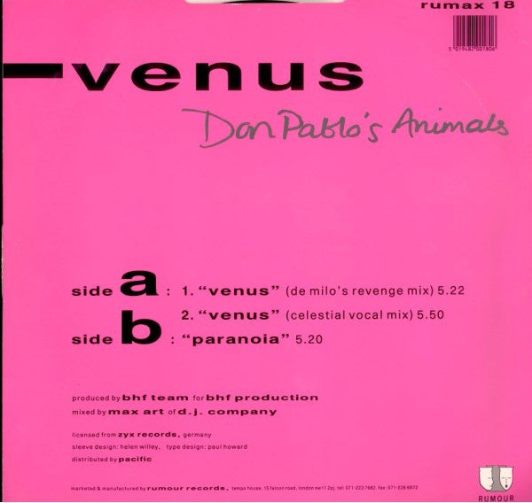 Don Pablo's Animals : Venus (12")