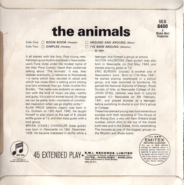 The Animals : The Animals (7", EP, Mono)