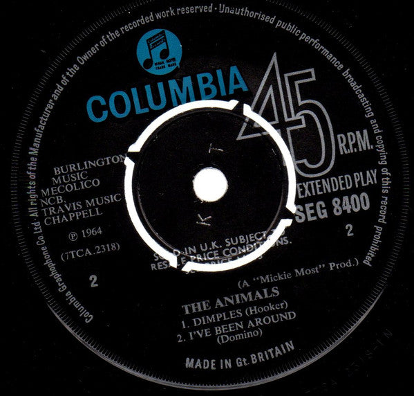 The Animals : The Animals (7", EP, Mono)