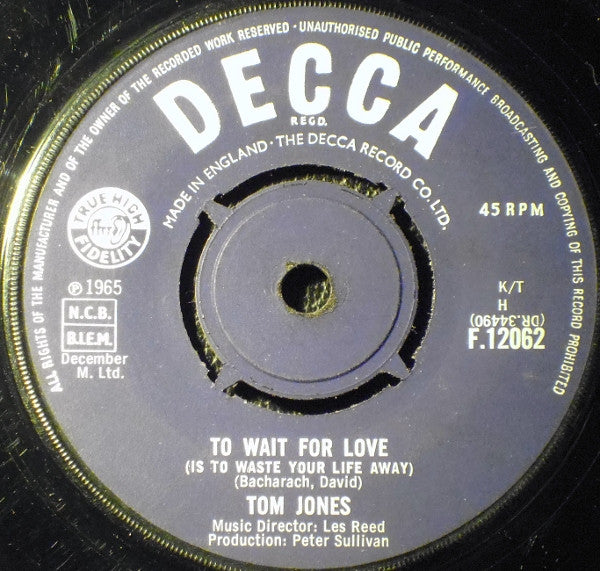 Tom Jones : It's Not Unusual (7", Single)