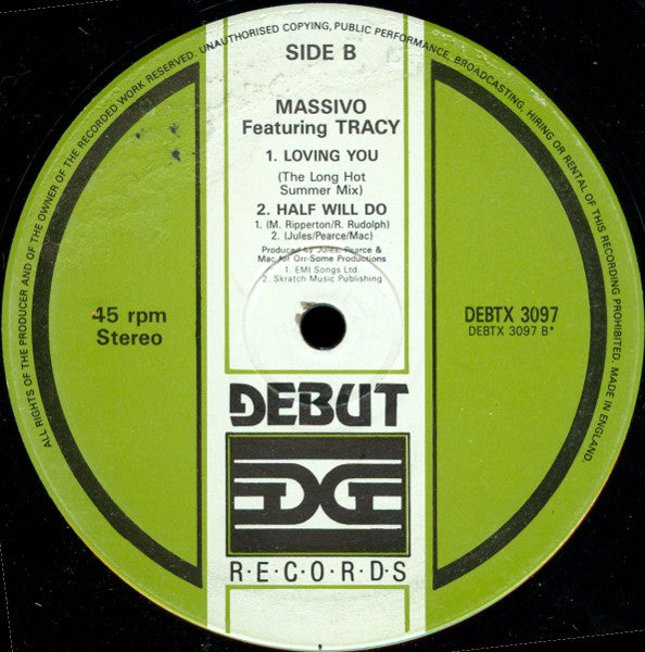Massivo Featuring Tracy Ackerman : Loving You (12")