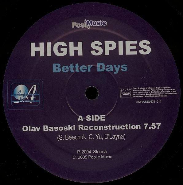 High Spies : Better Days (12")