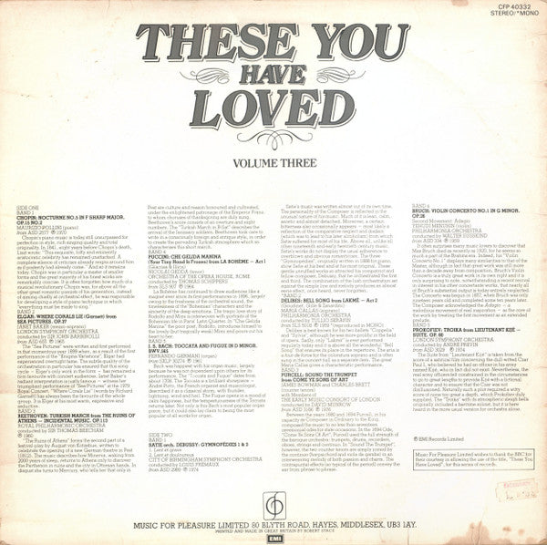 Richard Baker (7) : Presents: These You Have Loved (Volume Three) (LP, Comp)