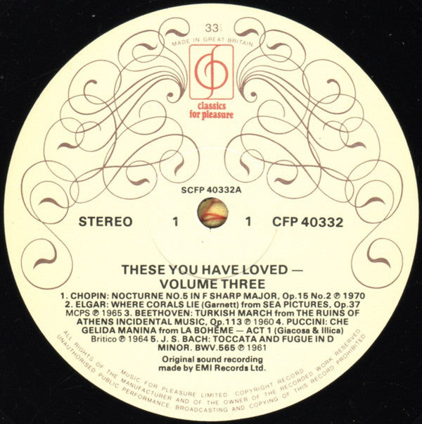 Richard Baker (7) : Presents: These You Have Loved (Volume Three) (LP, Comp)