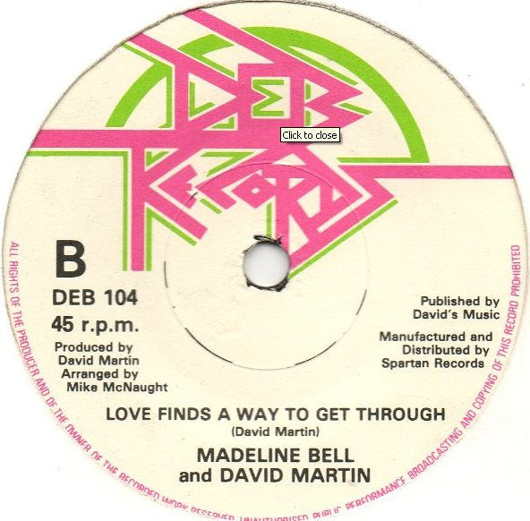 Madeline Bell And David Martin (8) : East Side, West Side (7", Single)