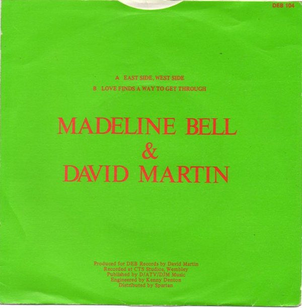 Madeline Bell And David Martin (8) : East Side, West Side (7", Single)