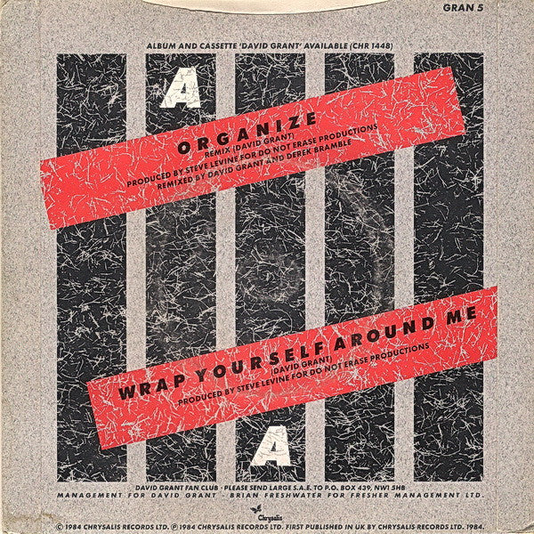 David Grant : Organize / Wrap Yourself Around Me (7", Single)