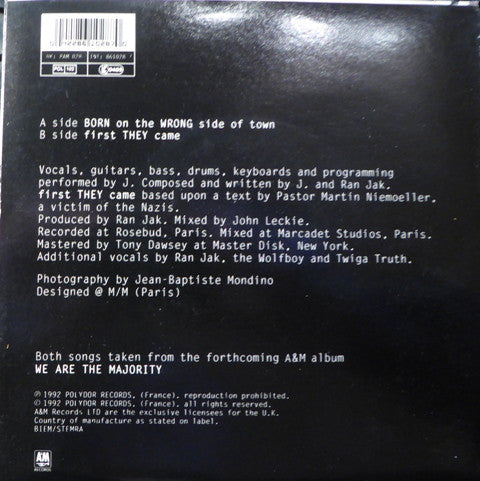 J. : Born On The Wrong Side Of Town (7", Single)