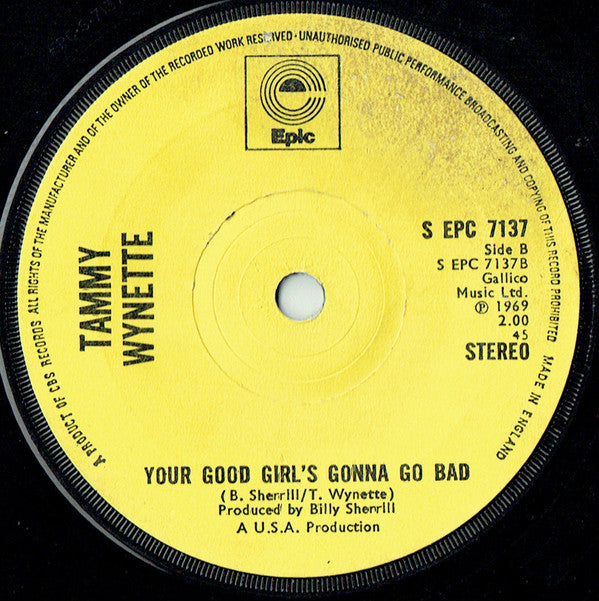 Tammy Wynette : Stand By Your Man (7", Single, RE, Sol)