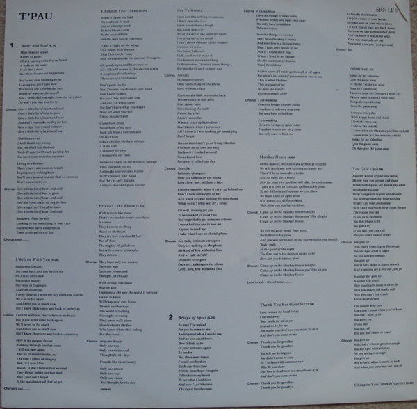 T'Pau : Bridge Of Spies (LP, Album)