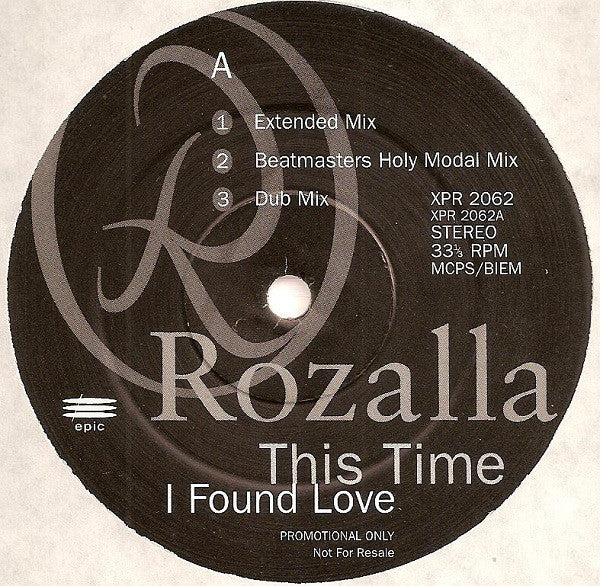 Rozalla : This Time I Found Love (12", Promo)