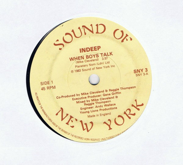 Indeep : When Boys Talk (7")