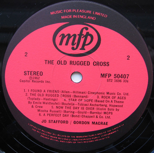 Jo Stafford And Gordon MacRae : The Old Rugged Cross (LP, Album, RE)