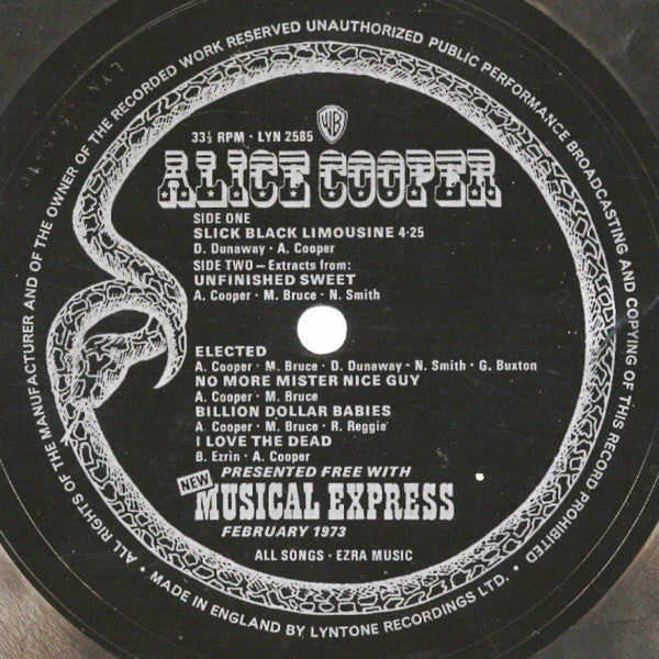 Alice Cooper : Slick Black Limousine (Flexi, 7")